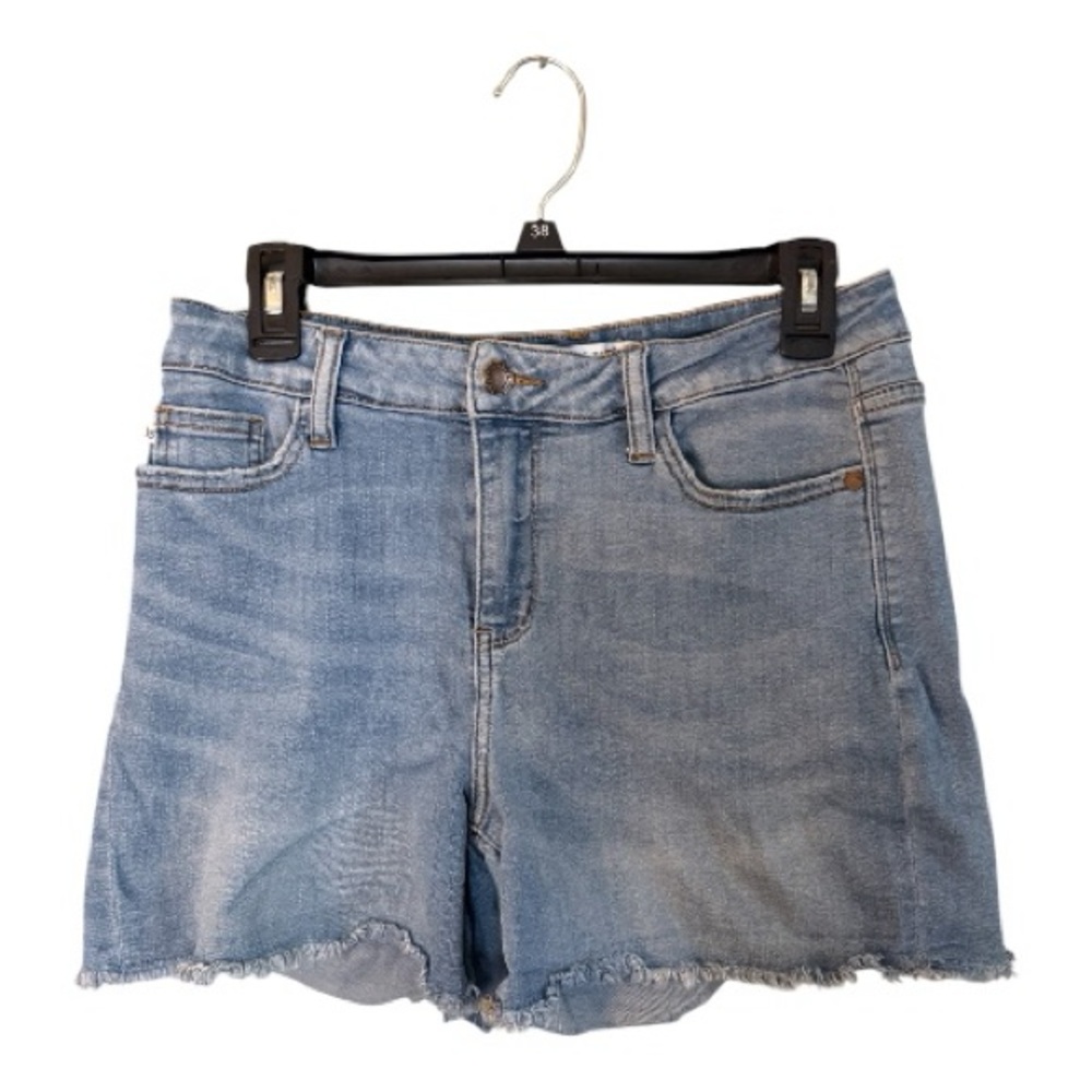 Judy Blue Light Wash Raw Hem Denim Shorts large